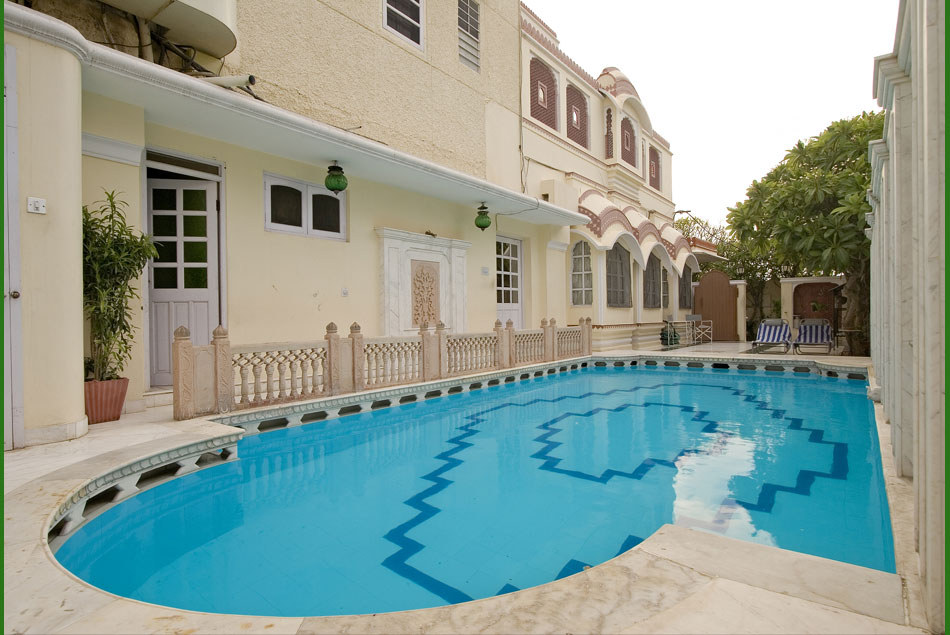 Cool off in the swimming pool at the Madhuban